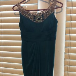 Teal/Green Embellished Mesh Short Bodycon Dress